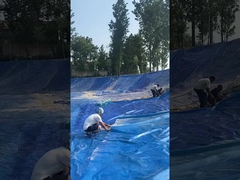 Operação de descarga azul do forro 1.5mm de Geomembrane do HDPE da piscina
