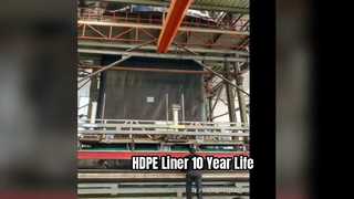 Forro de geomembrana HDPE com 10 anos de vida