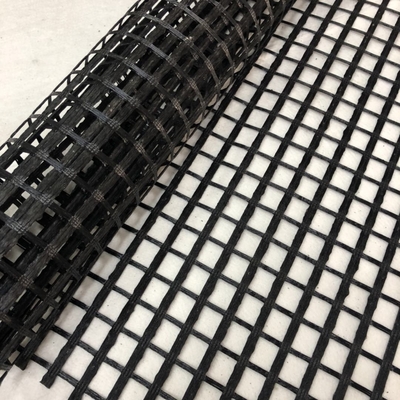 Mesh Fiberglass Geogrid preto para a estabilização da terra do pavimento