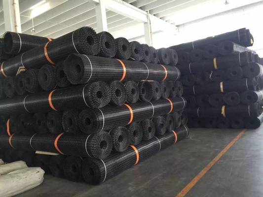 Malha plástica unidirecional de Geogrid