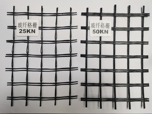 Tecer cobrindo o Roadbed de Geogrid da fibra de vidro reforça biaxial preto